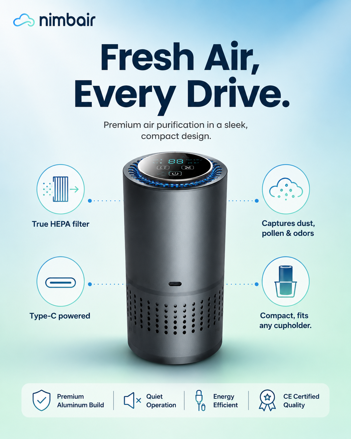 Nimbair Go — Car Air Purifier
