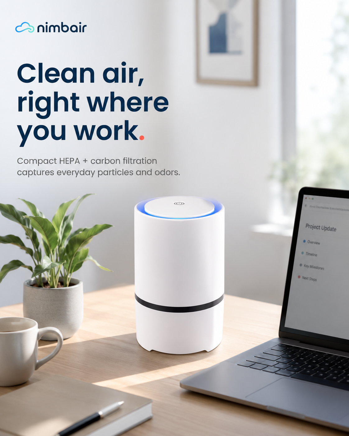 Nimbair Desk — Personal USB Air Purifier